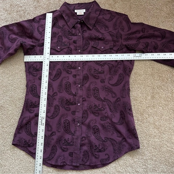 Ariat Western Long Sleeve Button Down Paisley Shirt - Picture 6 of 8